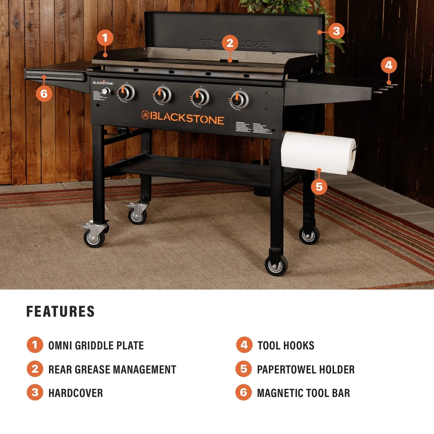 🔥 Blackstone 36" 4-Burner Outdoor Griddle Cooking Station w/ Hard Cover – Perfect for BBQ & Backyard Feasts